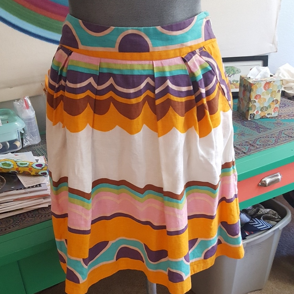 Colorful Zara linen skirt